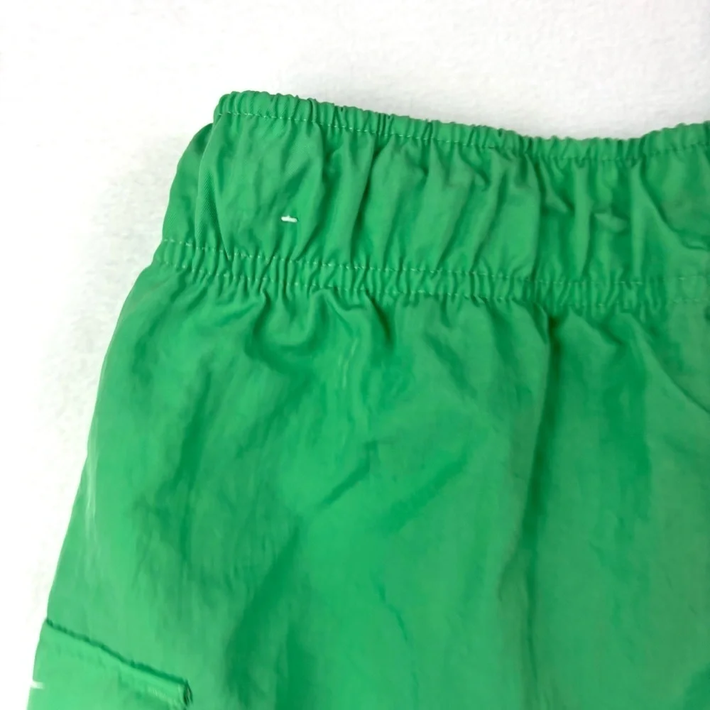 Nike Bright Green‎ High Rise Loose Fit Windbreaker Cargo Pockets Shorts (S)